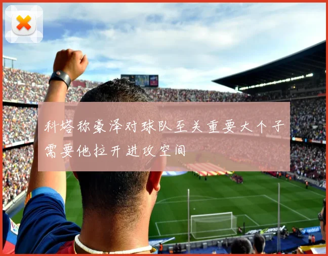 科塔称豪泽对球队至关重要大个子需要他拉开进攻空间